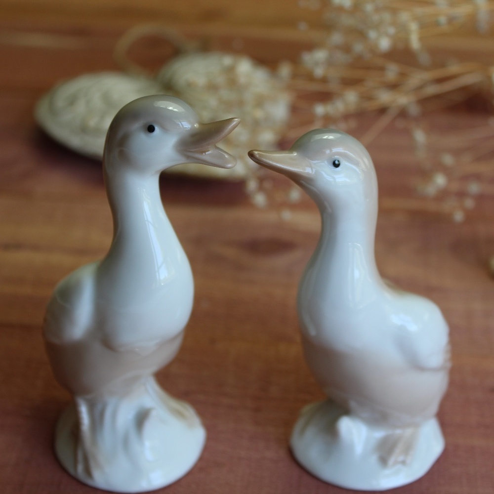 OTAGIRI  Japan vintage porcelain geese ducks figurines set of 2